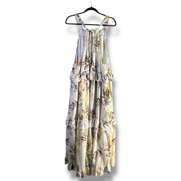 Free People Size Medium Anita High Low Maxi Dress Boho Festival Ruffle Tiered - Picture 2 of 13